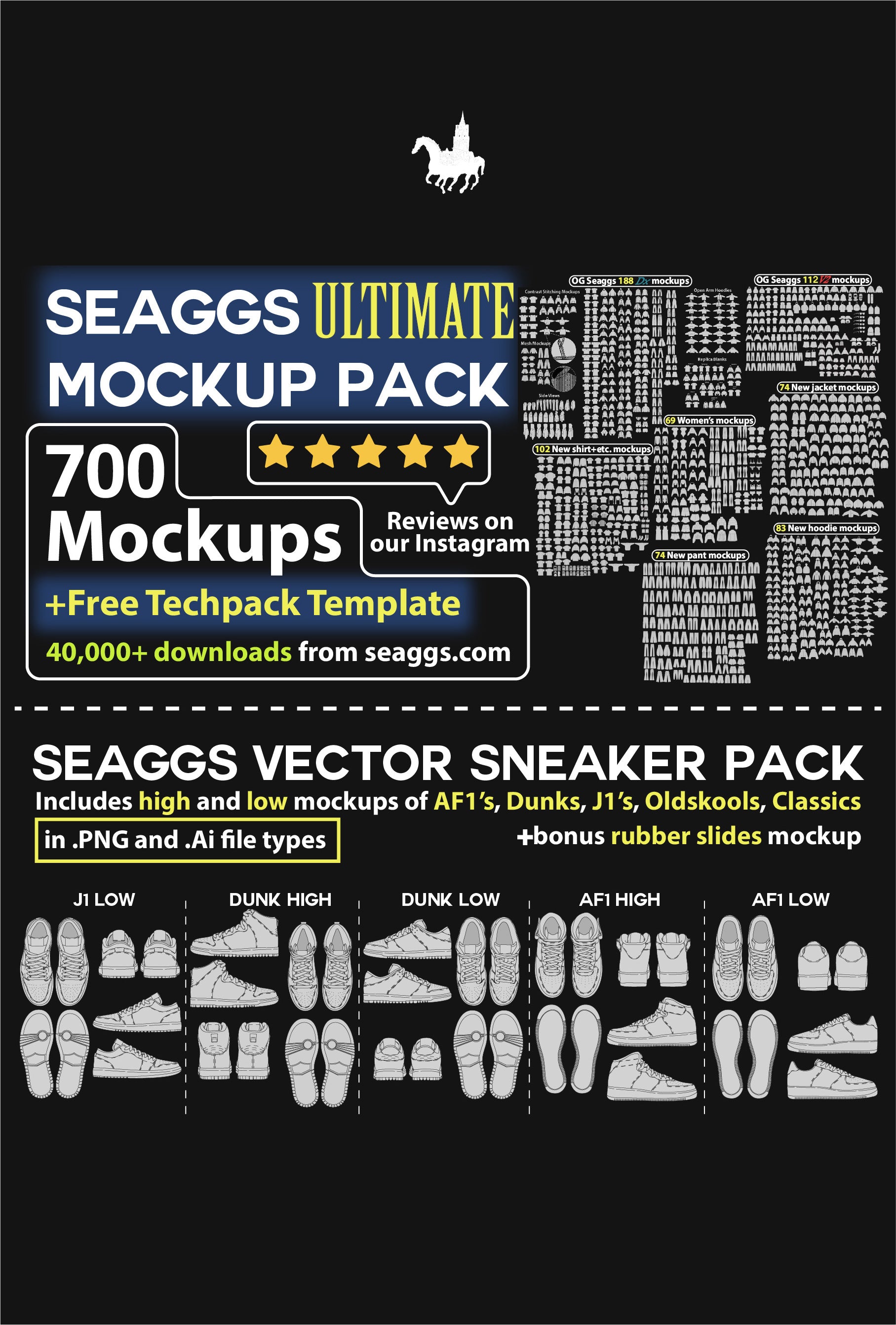 Seaggs ULTIMATE Mockup Pack + Sneaker Mockup Pack Bundle