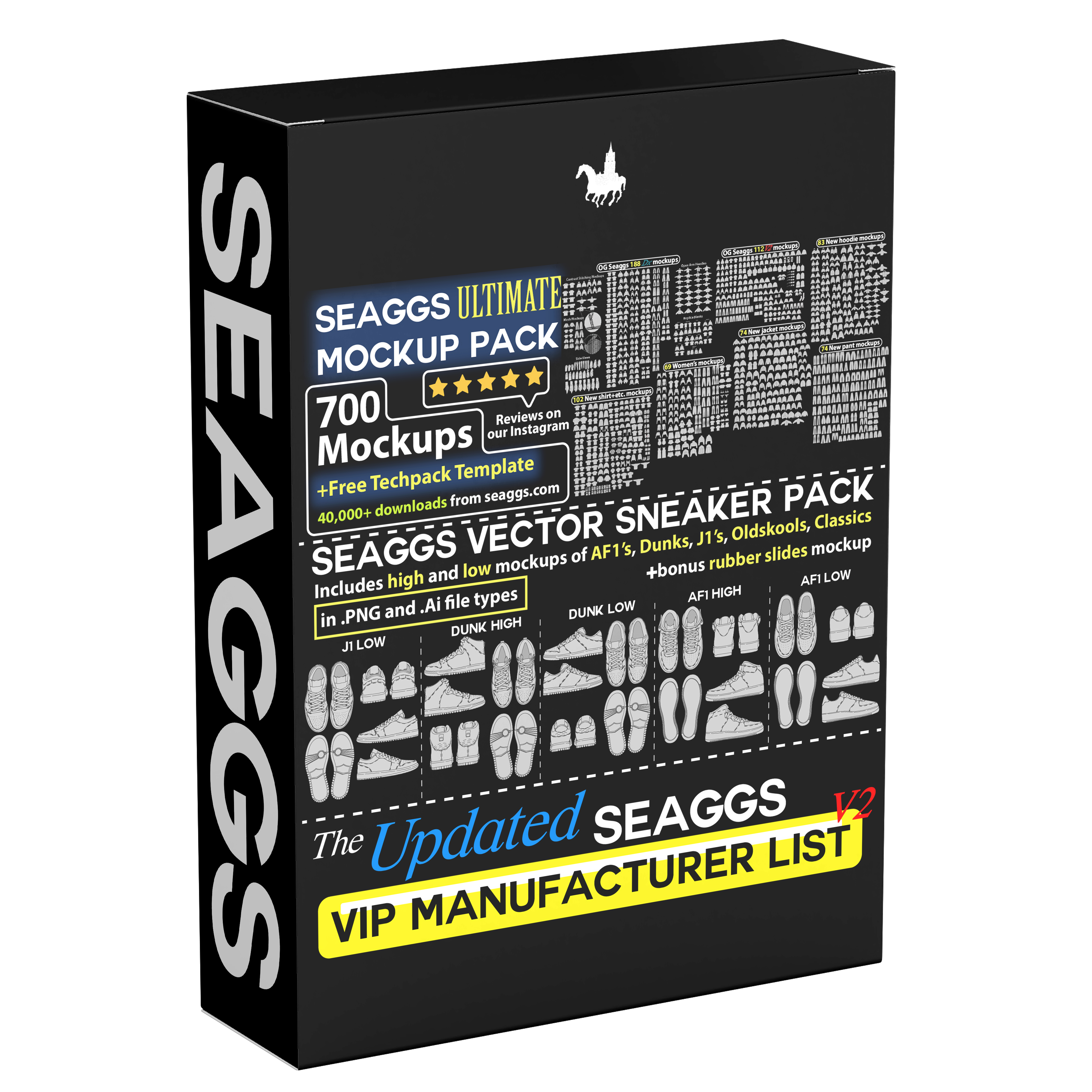 Seaggs Super Bundle ("ULTIMATE" Mockup Pack + Sneaker Mockups + VIP Manufacturer List)