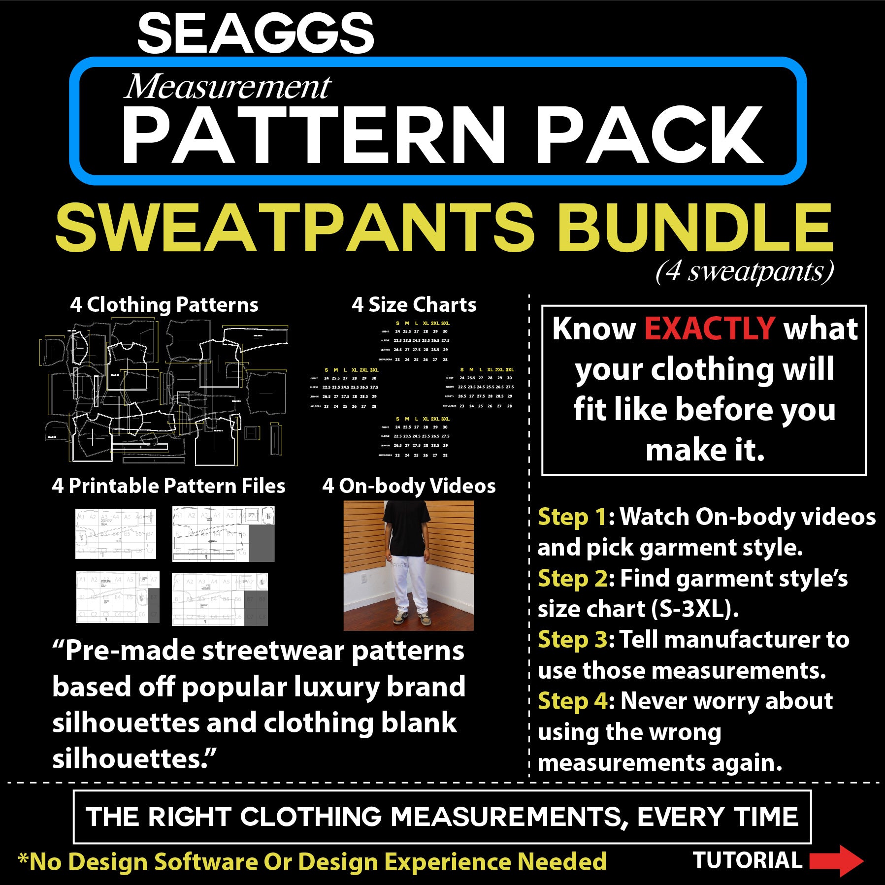 Seaggs Pattern Pack SWEATPANTS BUNDLE