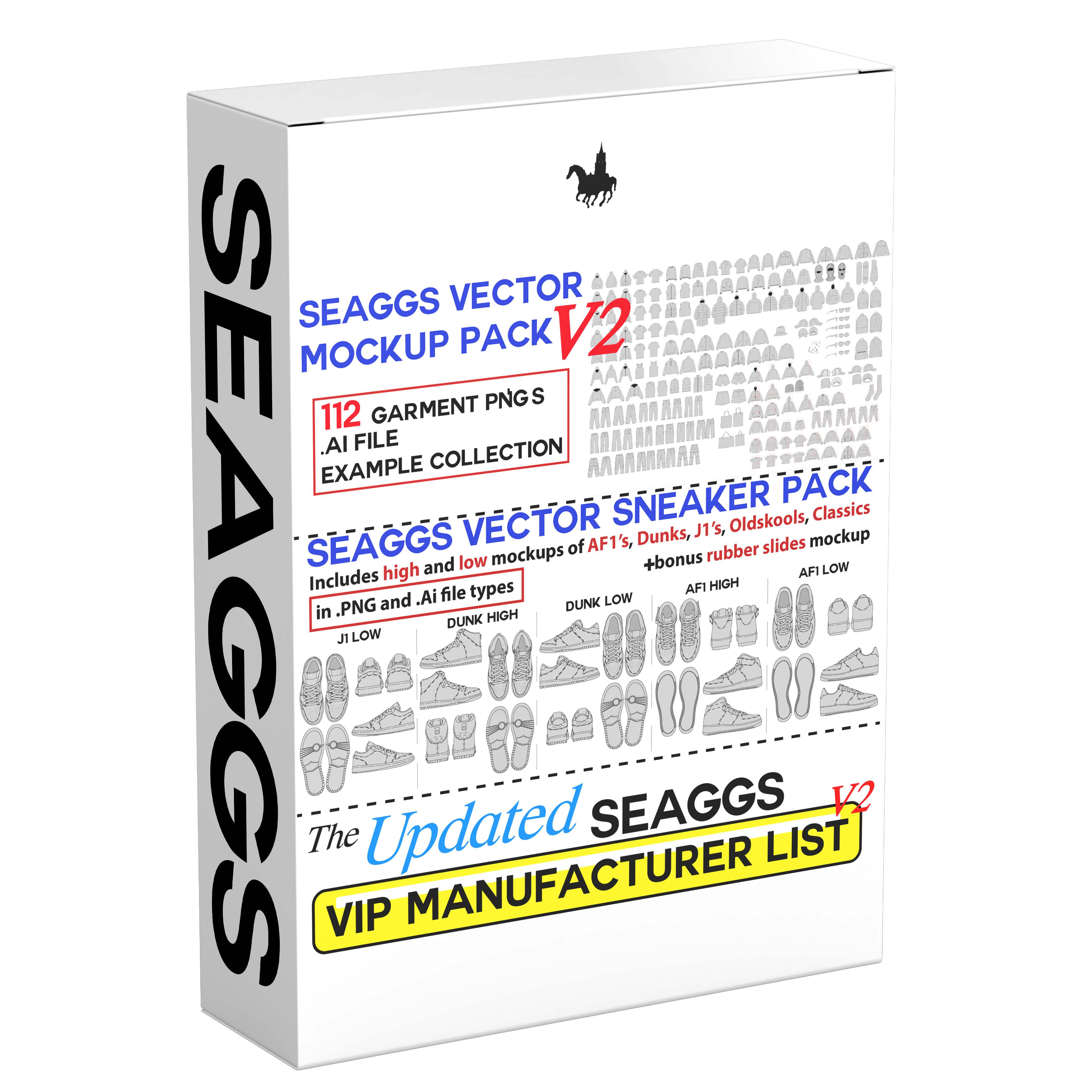 Seaggs Super Bundle (Vector V2 Mockups + Sneaker Mockups + VIP Manufacturer List)