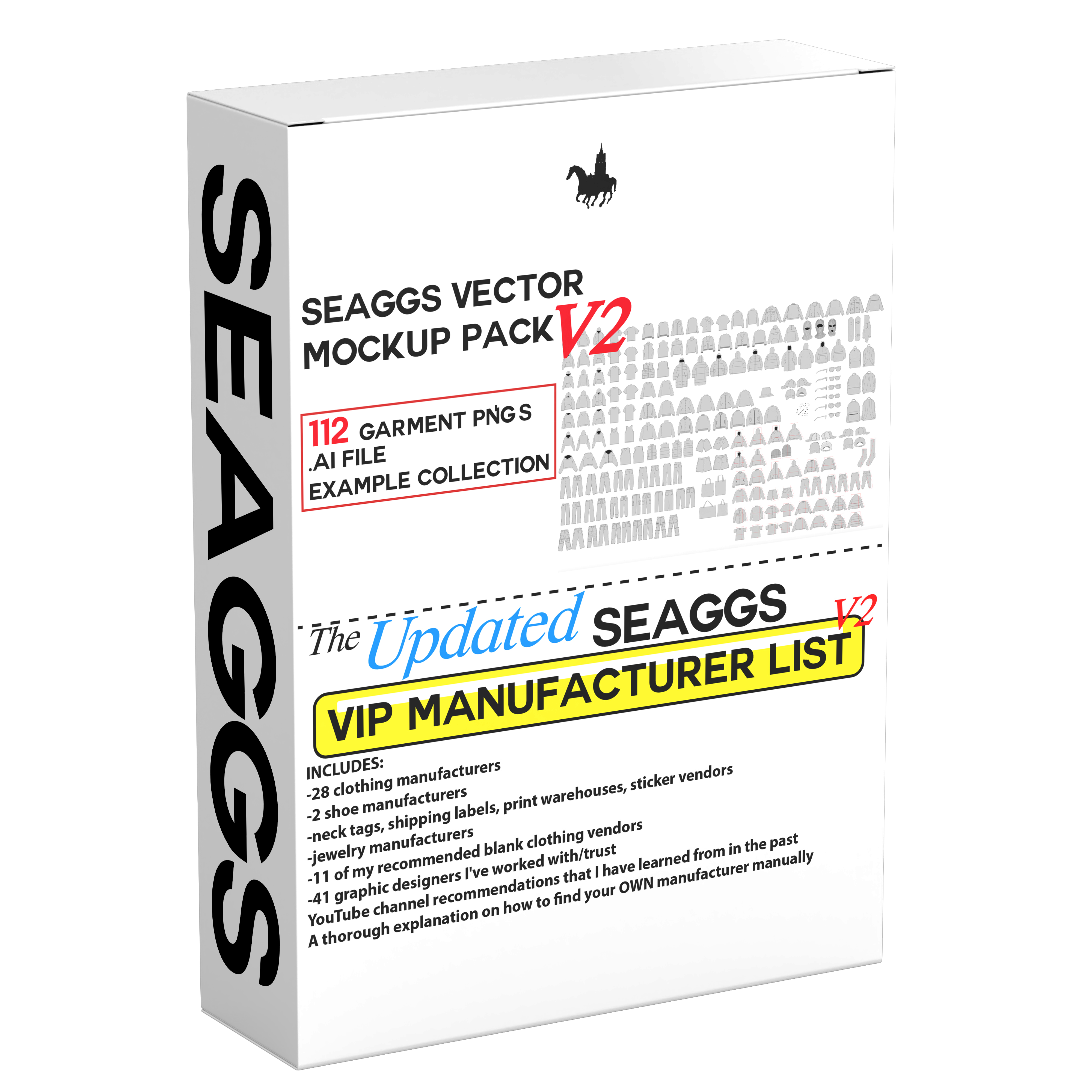 Seaggs Premium Vector Mockup Pack V2 + VIP Manufacturer List V2 Bundle