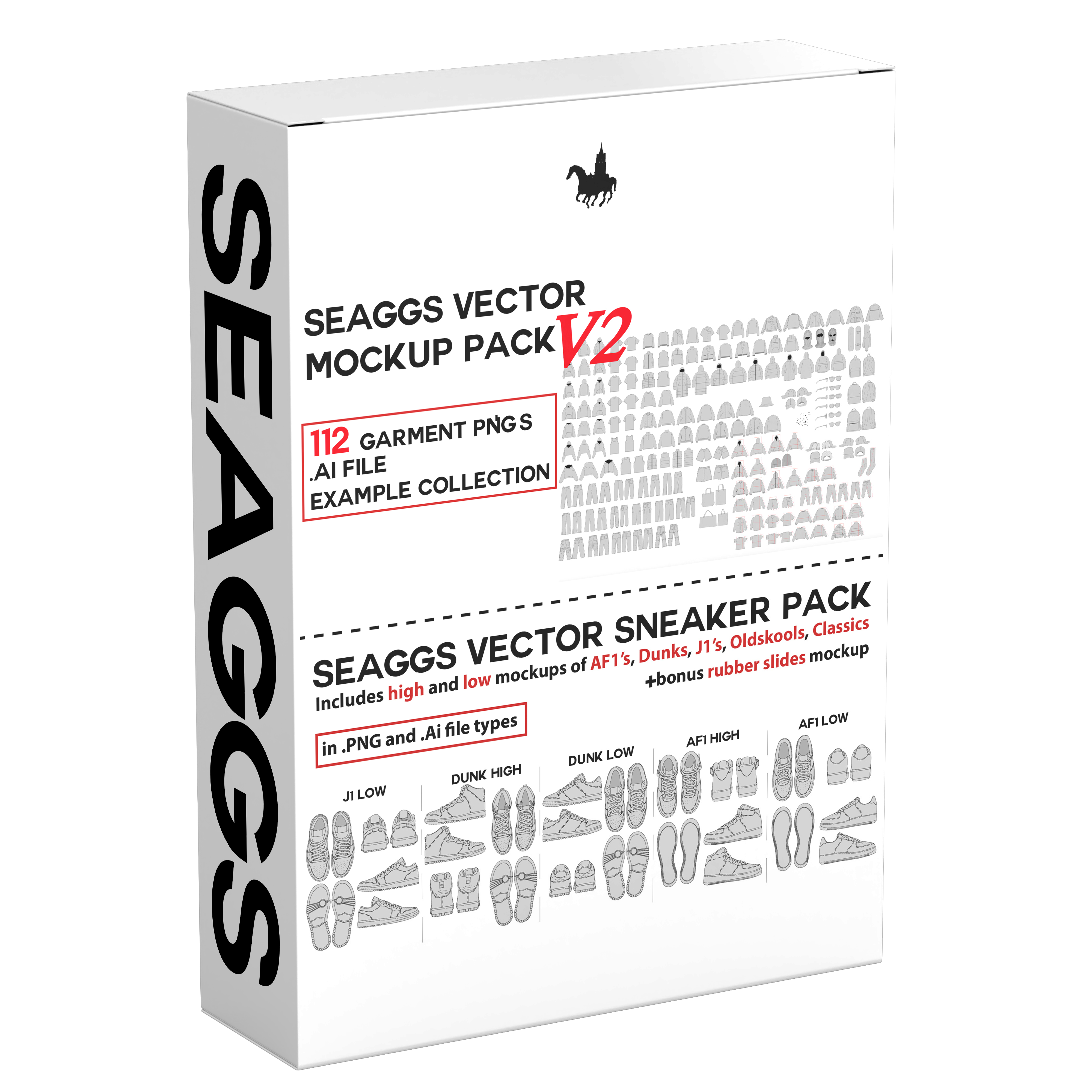 Seaggs Vector Mockup Pack V2 + Sneaker Mockup Pack Bundle