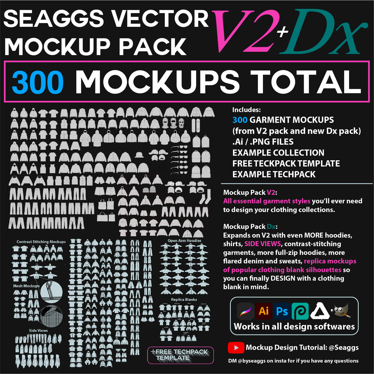 Seaggs Premium Vector Mockup Pack V2+Dx Bundle